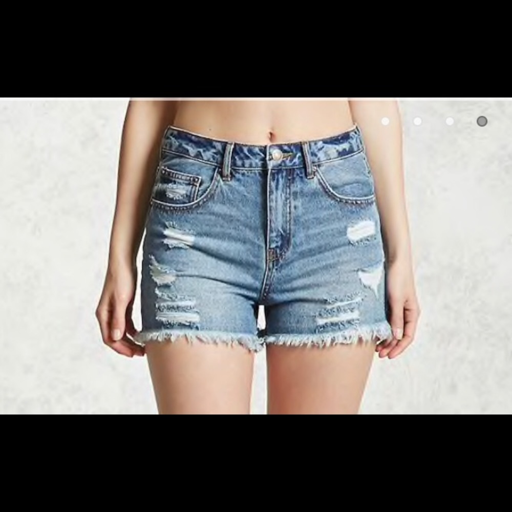 Distressed Denim Shorts